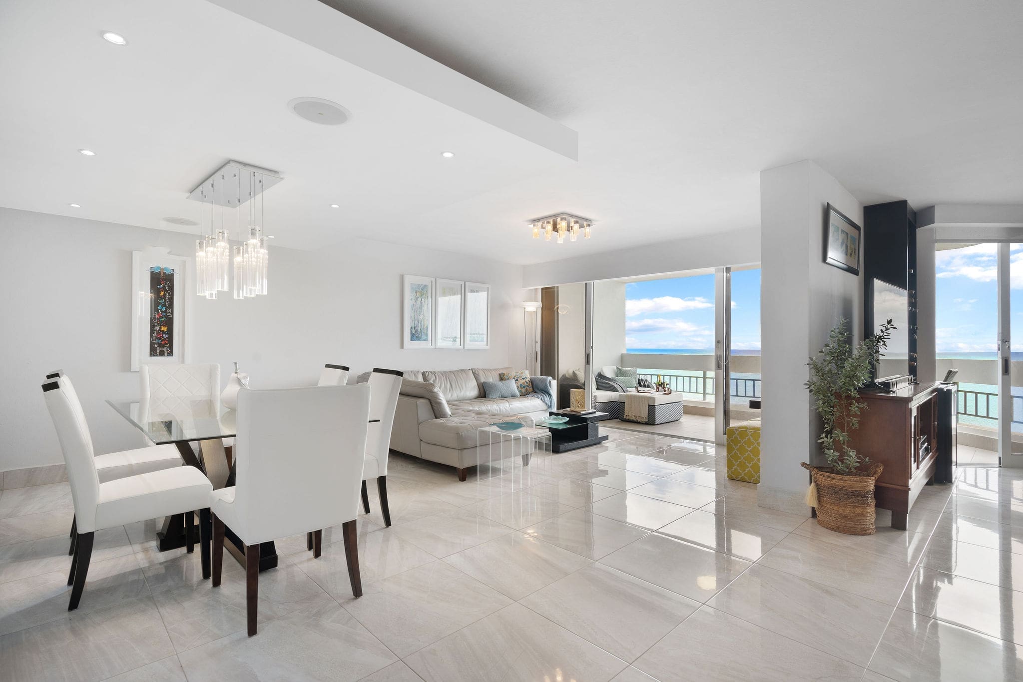 Bedroom with ocean view window in Isla Verde condo