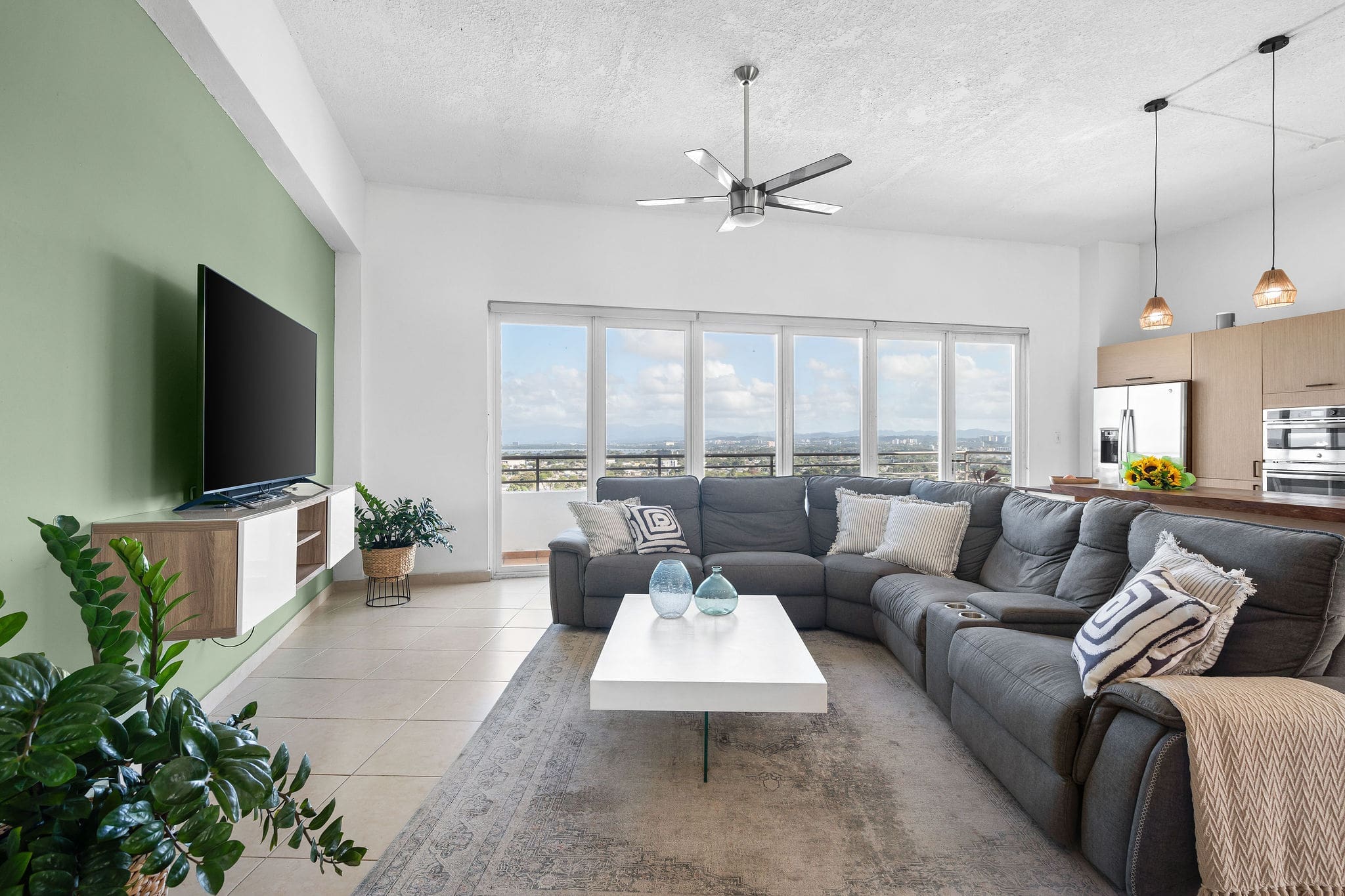 Living room at The Lofts Cond PH1 in San Juan