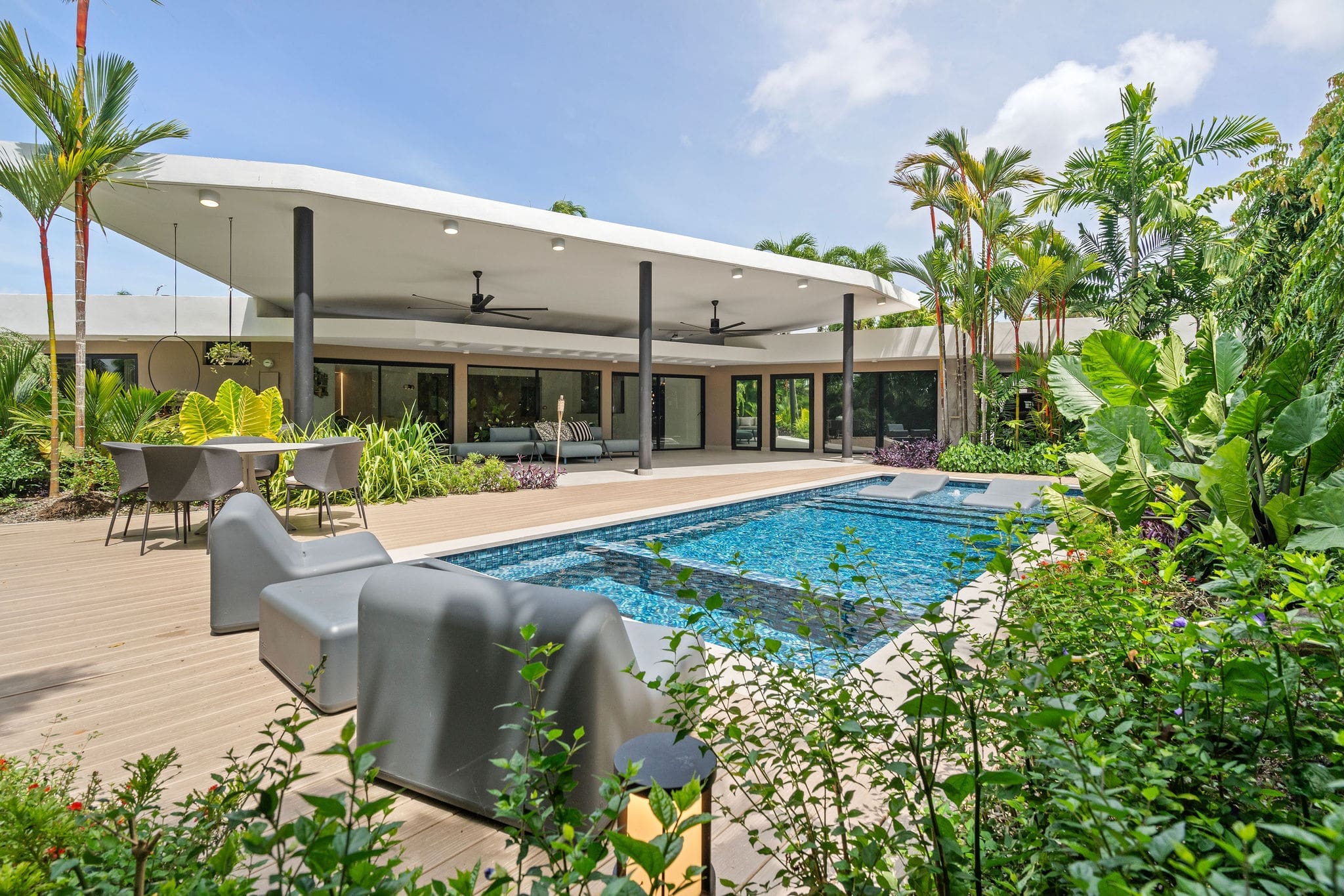Private pool and outdoor terrace at Garden Hills North Guaynabo